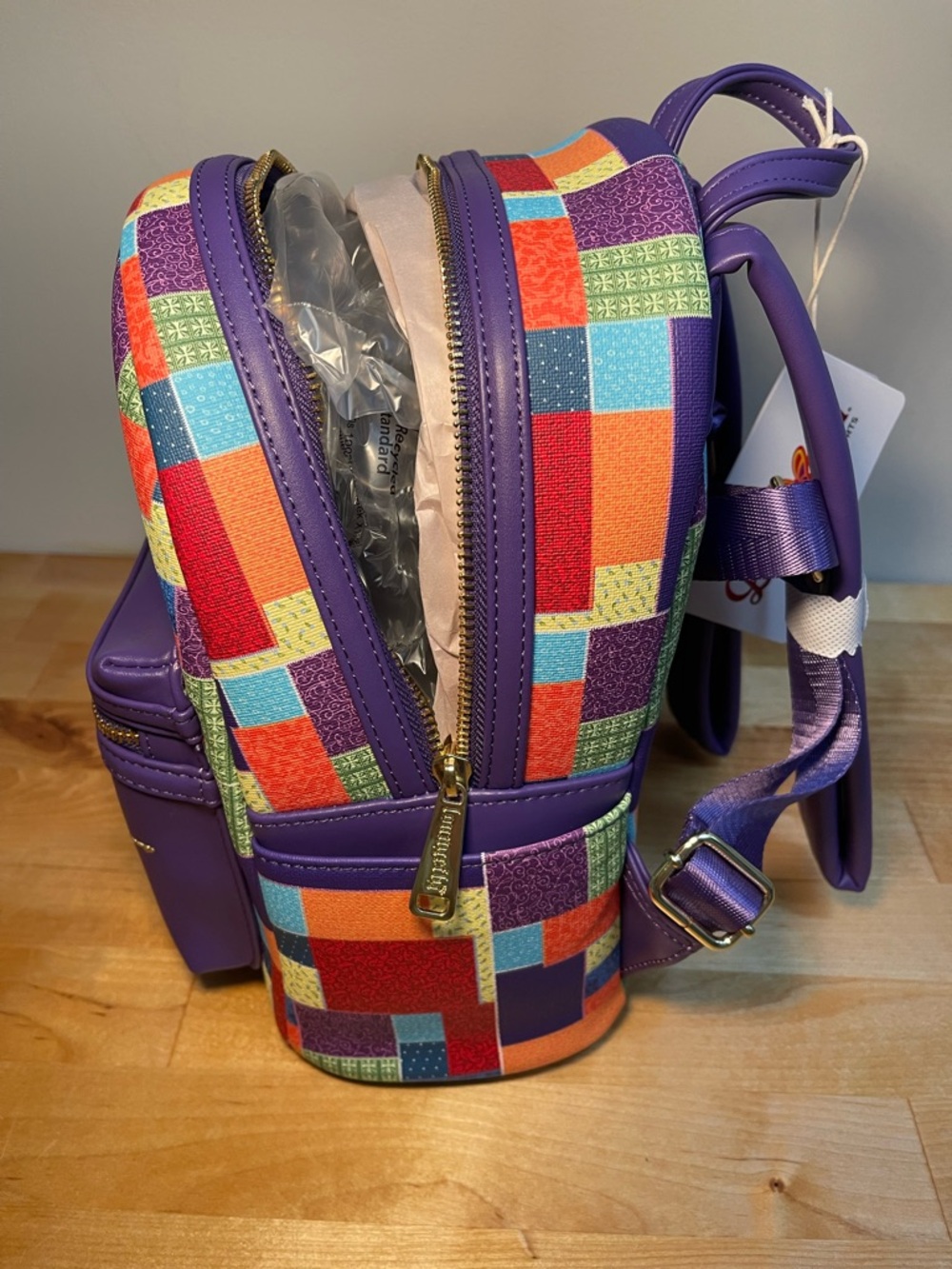 Dolly Parton Coat of Many Colors Loungefly Mini Backpack with Matching Wallet - Picture 13 of 16